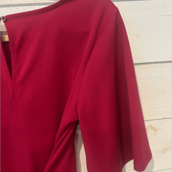Ann Taylor Factory Dark Pink/Red with adjustable Tie Front /Back Blouse - Picture 6 of 14